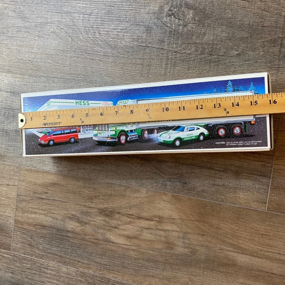 Vintage 1992 Hess 18 Wheeler and Racer Toy Truck Set with Original Box Tested